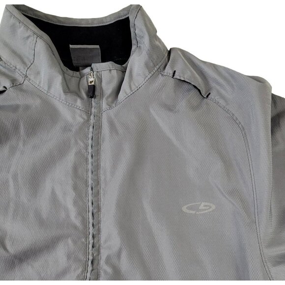 Mens Grey Windbreaker C9 Champion Size Small Zip Front Drawstring Waist JH1509 - Picture 3 of 5